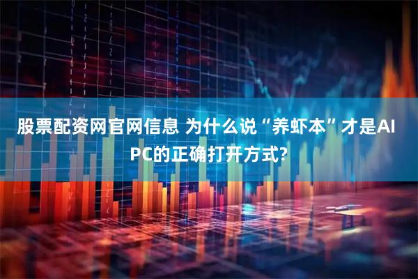 股票配资网官网信息 为什么说“养虾本”才是AI PC的正确打开方式?